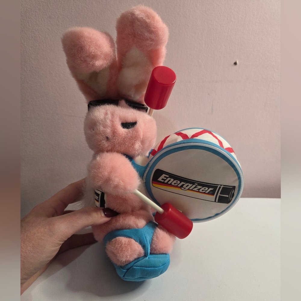 Engergizer Bunny Batteries Advertising with Drum Stuffed Plush Toy